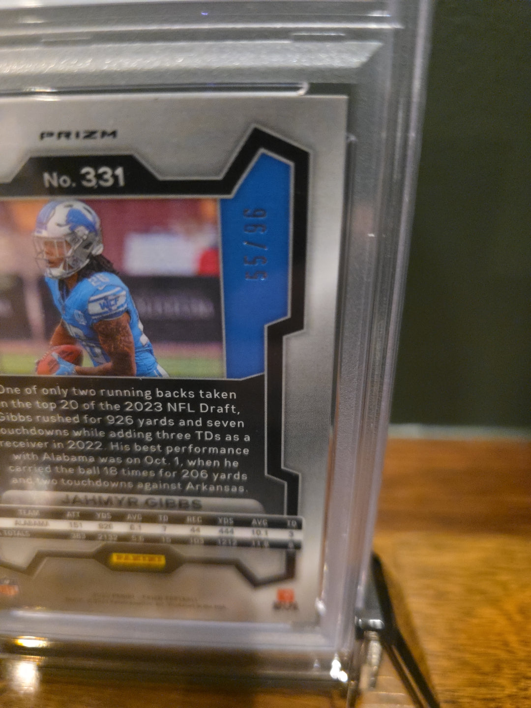 2023 Panini Prizm - Jahmyr Gibbs Blue Sparkle Prizm /96 (RC) #331