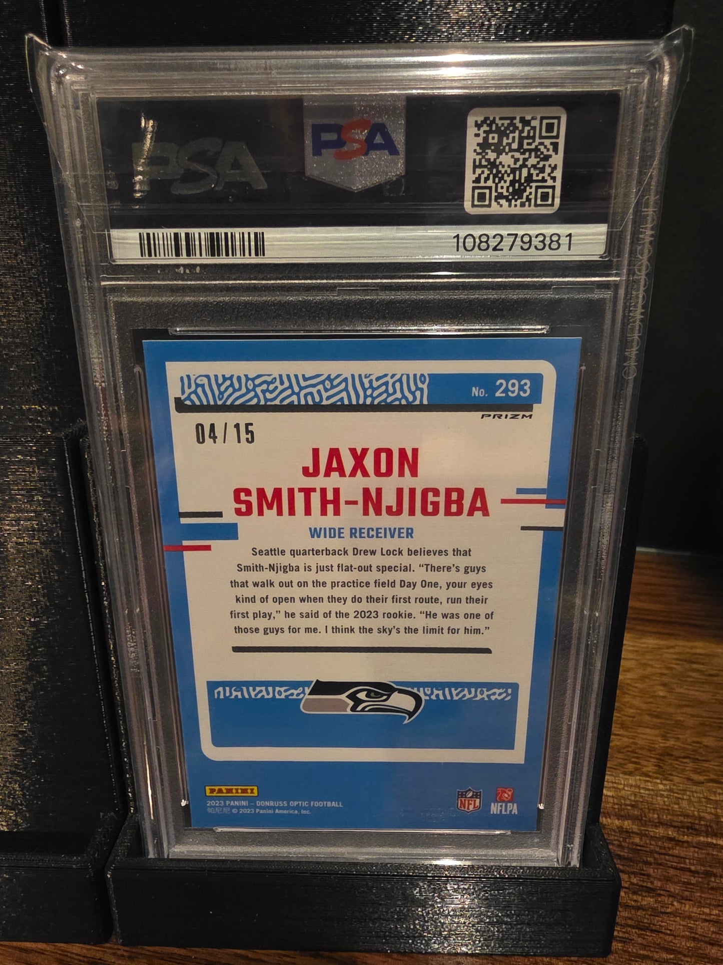 2023 Donruss Optic Jaxon Smith-Njigba Ice /15 PSA 10