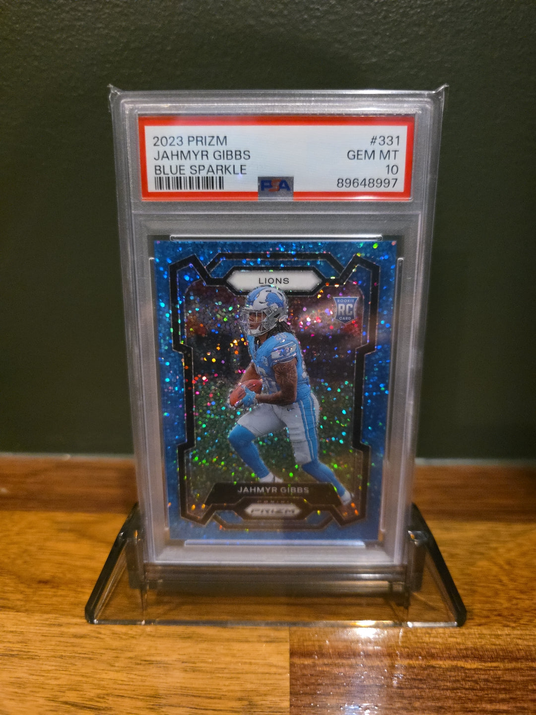 2023 Panini Prizm - Jahmyr Gibbs Blue Sparkle Prizm /96 (RC) #331